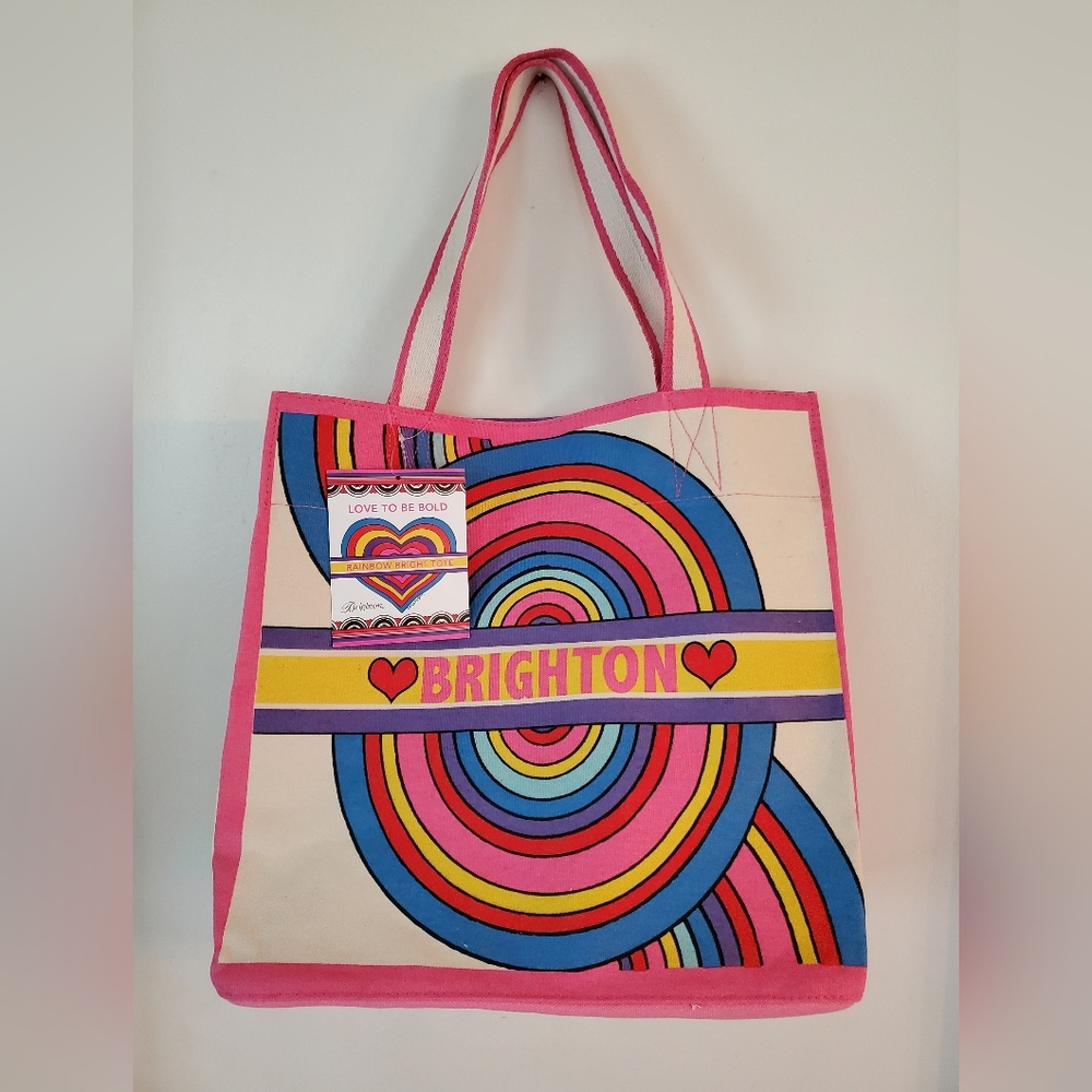 NWT Brighton Rainbow Bright Canvas Tote - Picture 1 of 9